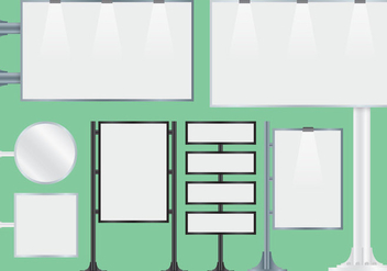 Blank Hoarding Billboard Vectors - vector gratuit #364329
